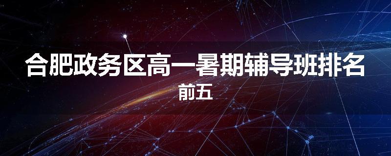 合肥政务区高一暑期辅导班排名前五