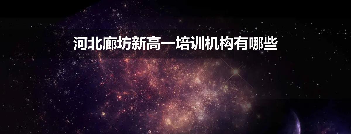 河北廊坊新高一培训机构有哪些