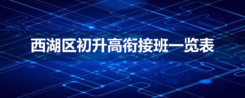 西湖区初升高衔接班一览表