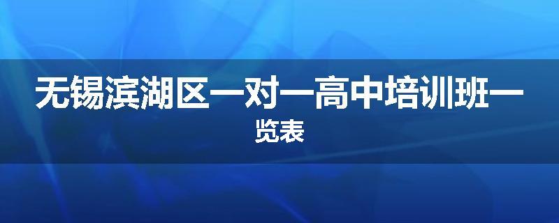 无锡滨湖区一对一高中培训班一览表