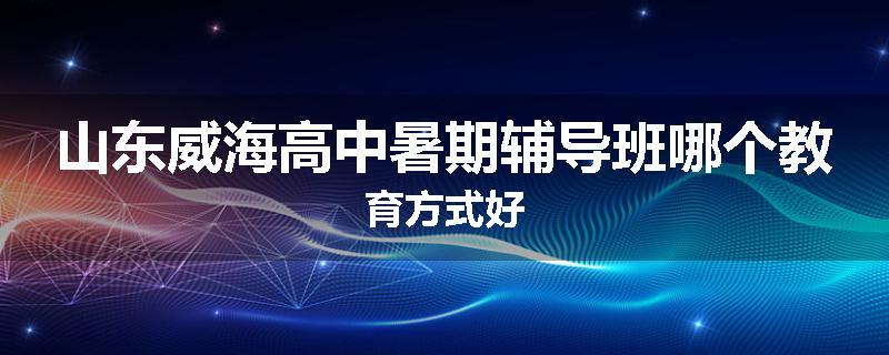 山东威海高中暑期辅导班哪个教育方式好