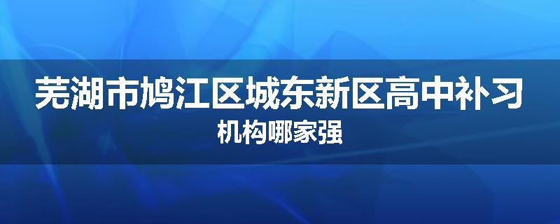 芜湖市鸠江区城东新区高中补习机构哪家强