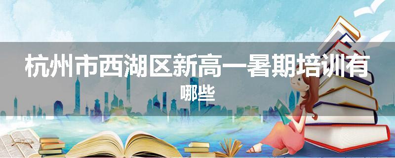 杭州市西湖区新高一暑期培训有哪些