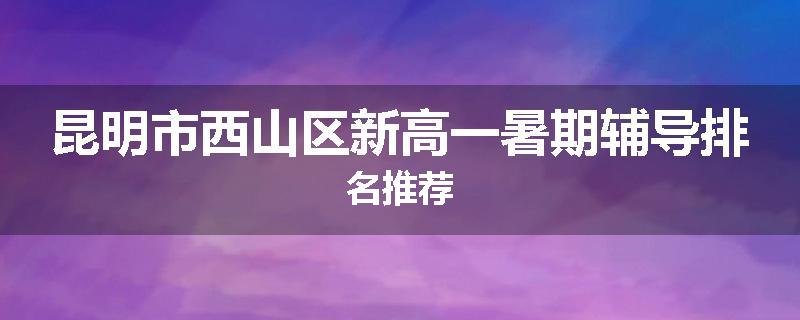 昆明市西山区新高一暑期辅导排名推荐
