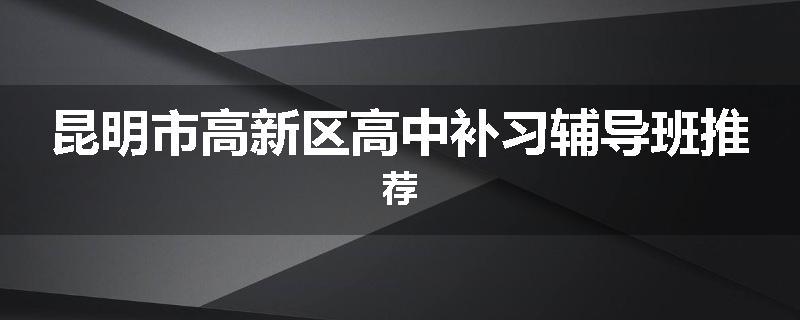 昆明市高新区高中补习辅导班推荐