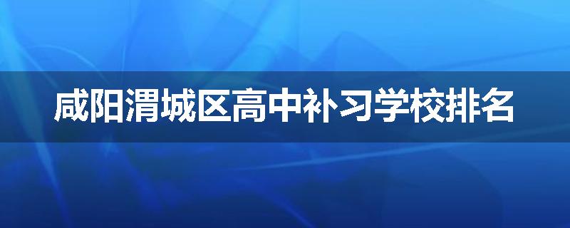咸阳渭城区高中补习学校排名
