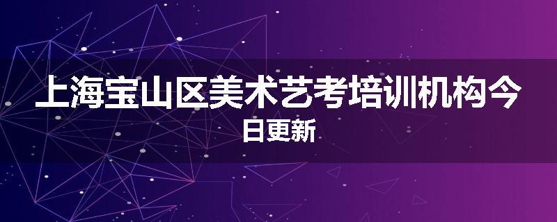 上海宝山区美术艺考培训机构今日更新