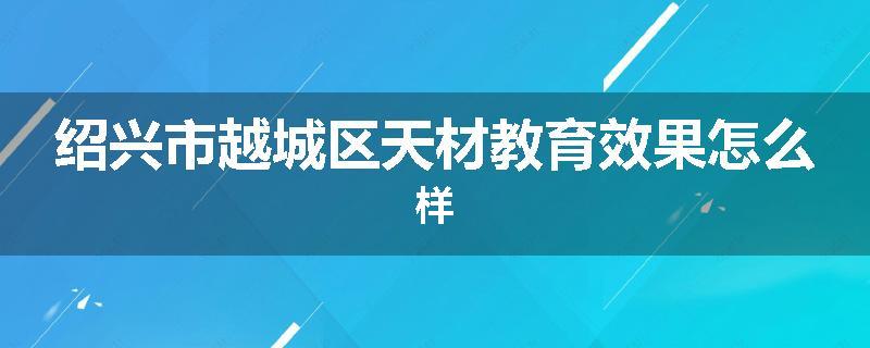 绍兴市越城区天材教育效果怎么样
