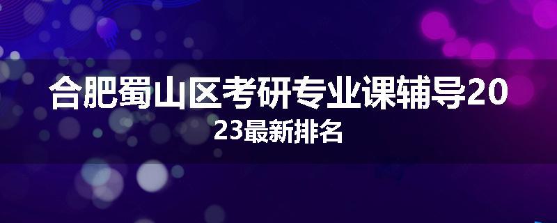 合肥蜀山区考研专业课辅导2023最新排名