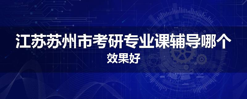 江苏苏州市考研专业课辅导哪个效果好