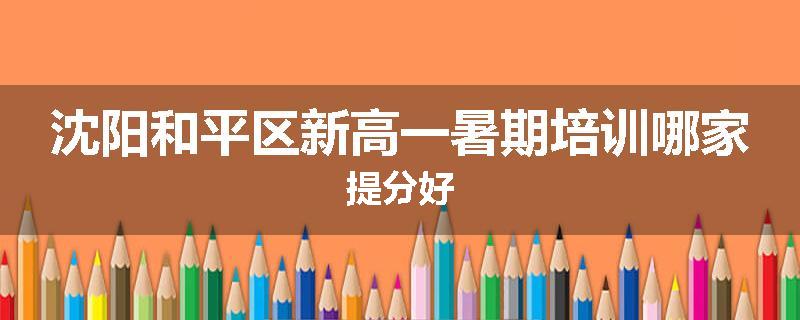 沈阳和平区新高一暑期培训哪家提分好