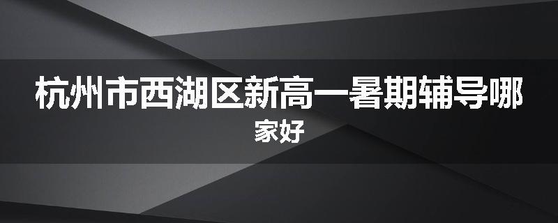 杭州市西湖区新高一暑期辅导哪家好