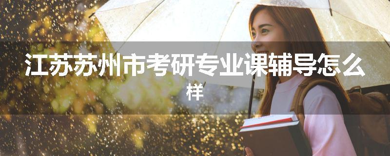 江苏苏州市考研专业课辅导怎么样