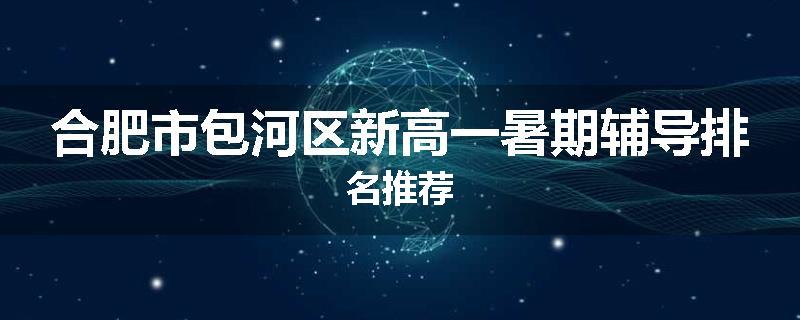 合肥市包河区新高一暑期辅导排名推荐