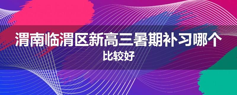 渭南临渭区新高三暑期补习哪个比较好