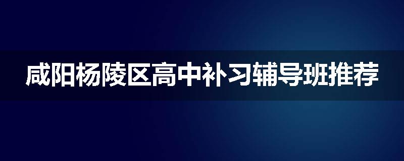 咸阳杨陵区高中补习辅导班推荐