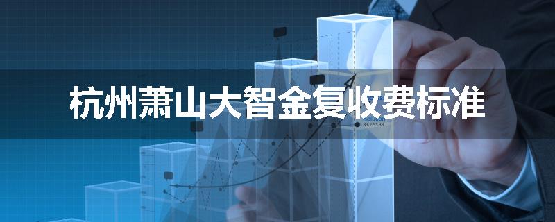 杭州萧山大智金复收费标准