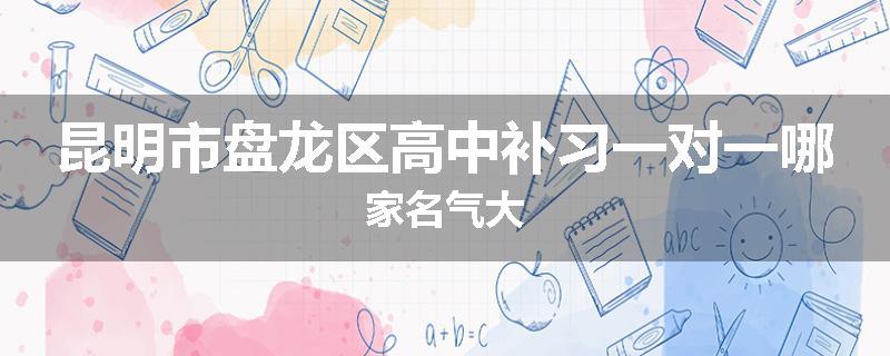 昆明市盘龙区高中补习一对一哪家名气大