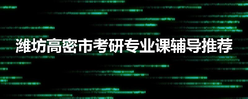潍坊高密市考研专业课辅导推荐