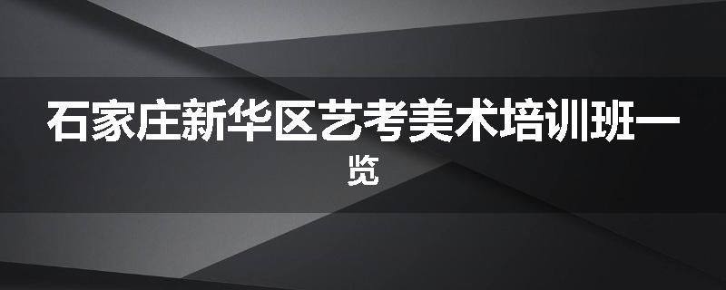 石家庄新华区艺考美术培训班一览