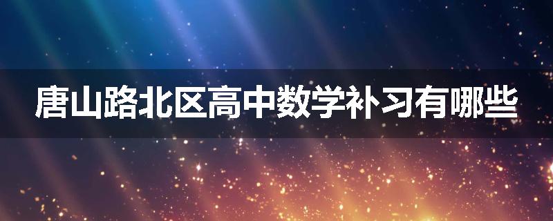 唐山路北区高中数学补习有哪些