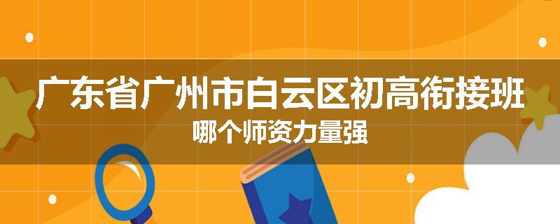 广东省广州市白云区初高衔接班哪个师资力量强
