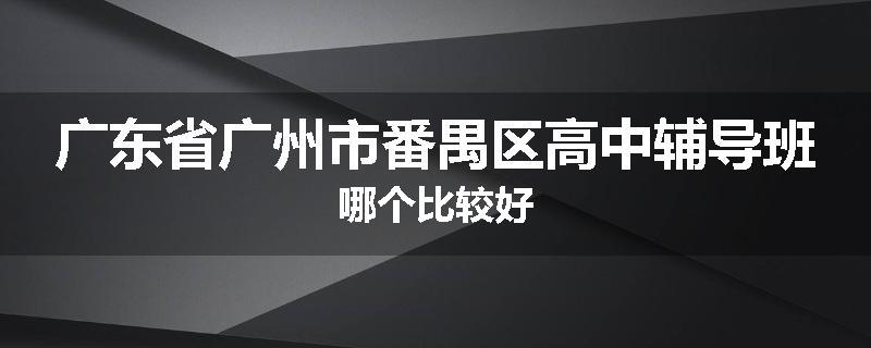 广东省广州市番禺区高中辅导班哪个比较好