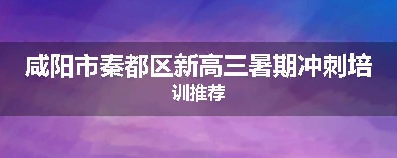 咸阳市秦都区新高三暑期冲刺培训推荐