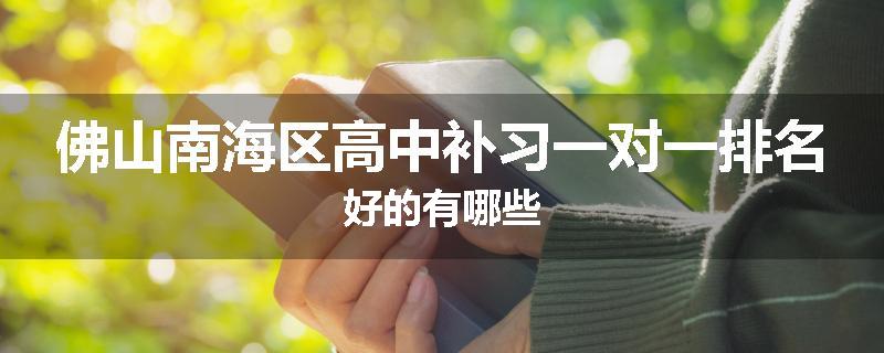 佛山南海区高中补习一对一排名好的有哪些