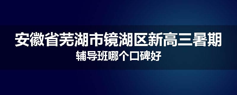 安徽省芜湖市镜湖区新高三暑期辅导班哪个口碑好