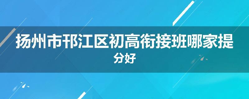 扬州市邗江区初高衔接班哪家提分好