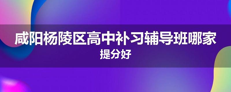咸阳杨陵区高中补习辅导班哪家提分好