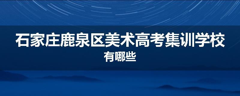 石家庄鹿泉区美术高考集训学校有哪些
