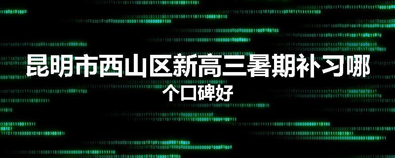 昆明市西山区新高三暑期补习哪个口碑好