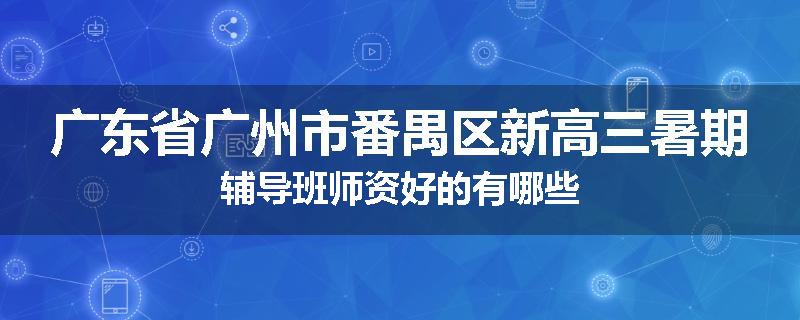 广东省广州市番禺区新高三暑期辅导班师资好的有哪些