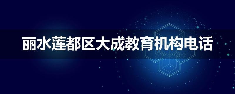 丽水莲都区大成教育机构电话