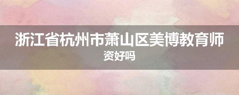 浙江省杭州市萧山区美博教育师资好吗