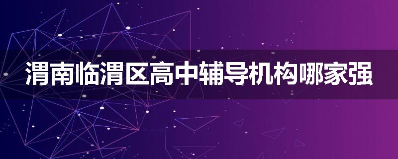 渭南临渭区高中辅导机构哪家强