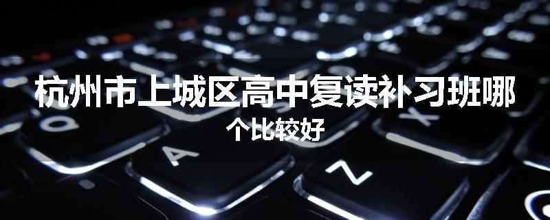 杭州市上城区高中复读补习班哪个比较好