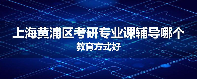 上海黄浦区考研专业课辅导哪个教育方式好