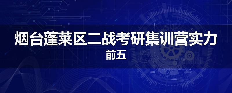 烟台蓬莱区二战考研集训营实力前五