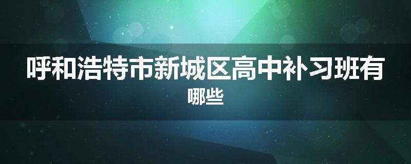 呼和浩特市新城区高中补习班有哪些