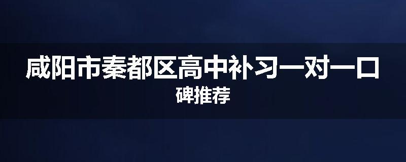 咸阳市秦都区高中补习一对一口碑推荐