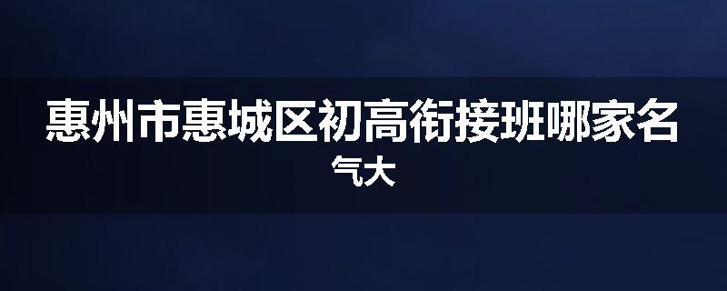 惠州市惠城区初高衔接班哪家名气大