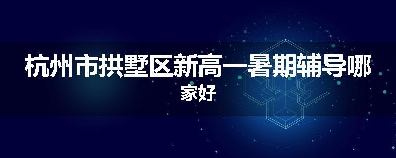 杭州市拱墅区新高一暑期辅导哪家好