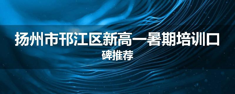 扬州市邗江区新高一暑期培训口碑推荐