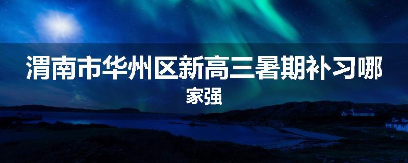 渭南市华州区新高三暑期补习哪家强
