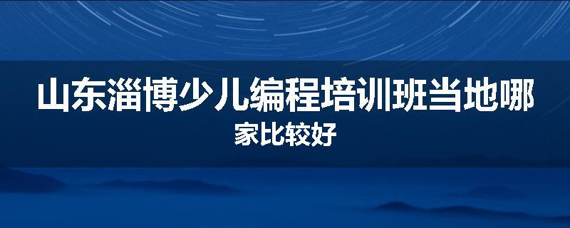 山东淄博少儿编程培训班当地哪家比较好