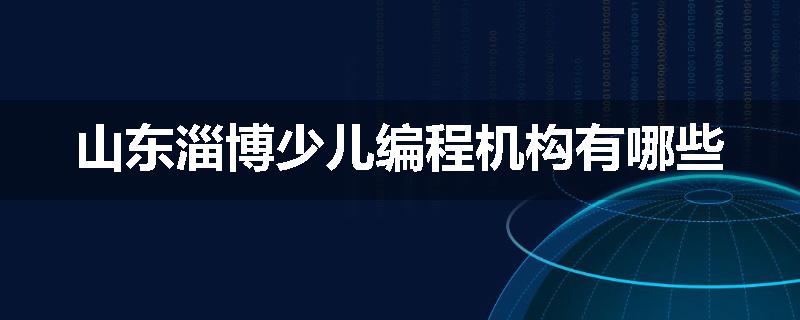 山东淄博少儿编程机构有哪些