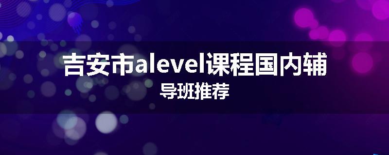 吉安市alevel课程国内辅导班推荐